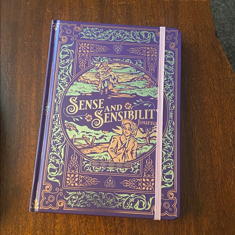 NWOT BOOK LOVERS JOURNAL, Sense and Sensibility book cover gold pages, book mark